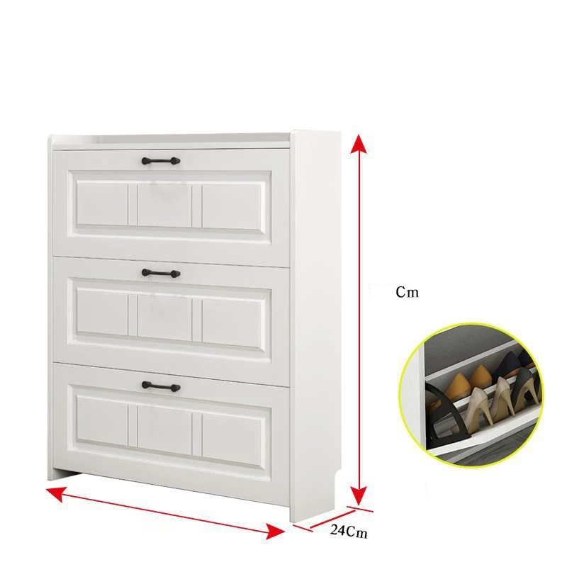 Tủ Giày Thông Minh Bằng Gỗ 3 Tầng Màu Trắng Phong Cách Tân Cổ Điển Phù Hợp Với Mọi Không Gian - Ảnh 4