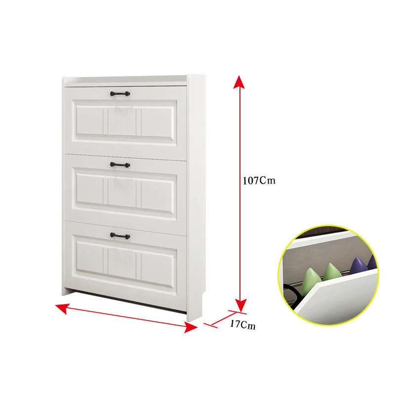 Tủ Giày Thông Minh Bằng Gỗ 3 Tầng Màu Trắng Phong Cách Tân Cổ Điển Phù Hợp Với Mọi Không Gian - Ảnh 6