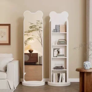 Alternative view of GƯƠNG SOI TOÀN THÂN HÌNH TAI GẤU XOAY 360 ĐỘ TÍCH HỢP KỆ ĐỂ ĐỒ TIỆN LỢI