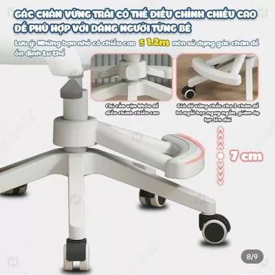 Ghế học sinh chống gù, ghế ngồi học thông minh tăng giảm độ cao cho học sinh tiểu học có gác chân giúp cho bé có tư thế - Ảnh 5