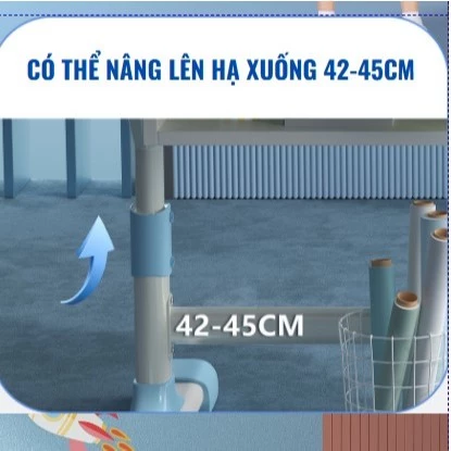 Bộ bàn học cho bé chống cận chống gù điều chỉnh thông minh kèm ngăn kéo và giá sách tiện dụng - Ảnh 5